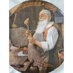 Norman Rockwell Limited Edition "Santa in His Workshop" Collectors Plate VTG